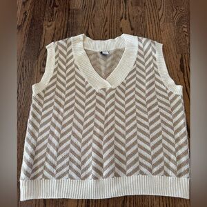 Cozy Casual Chevron Knit Sleeveless Sweater Vest, Size S/M